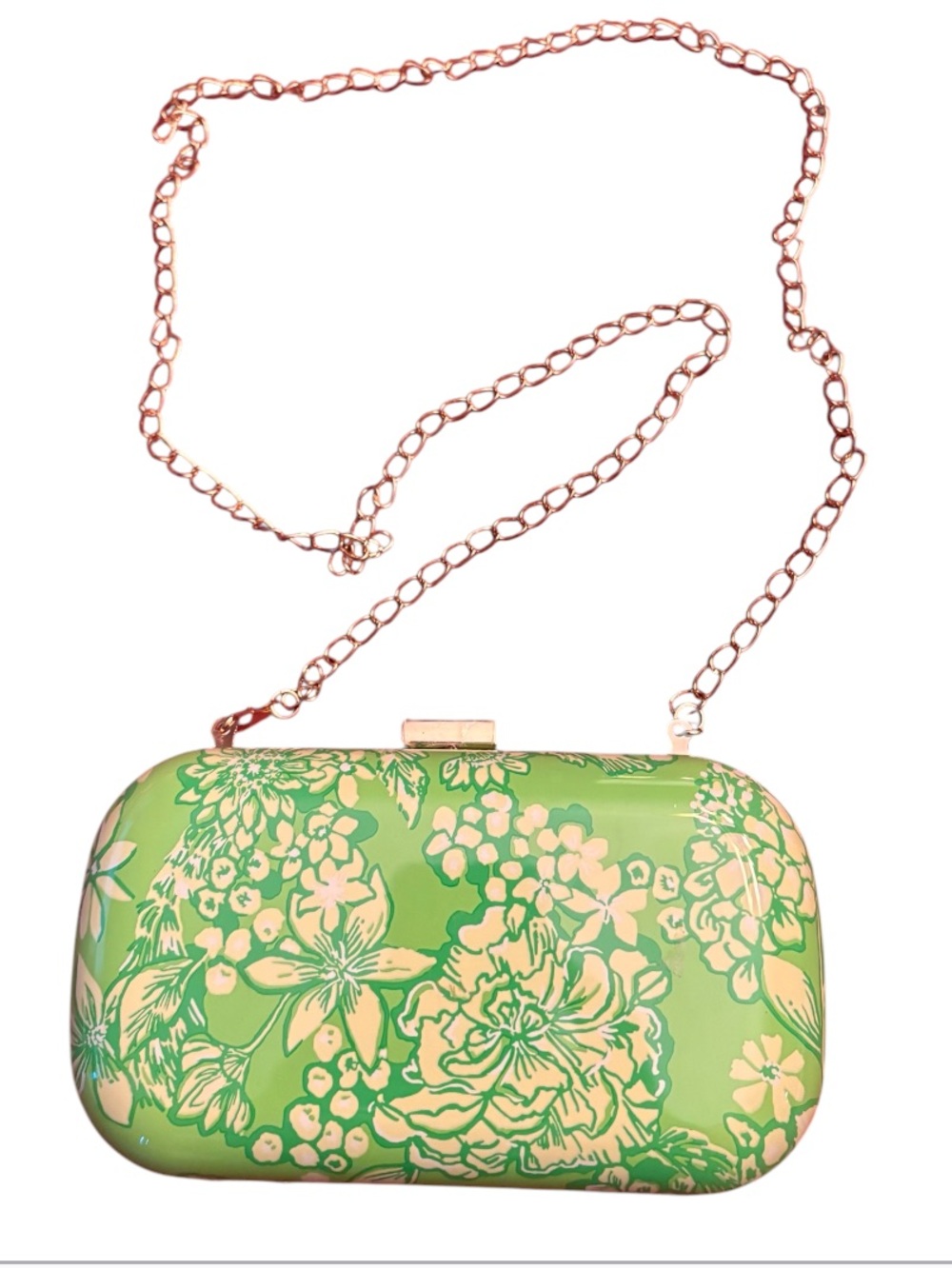 Lilly Pulitzer Hardshell Clutch in the "Limeade – It's a Spring Thing"
